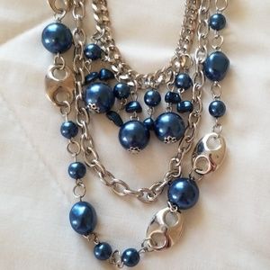 5 for $25 Silver and Blue necklace and Earring set